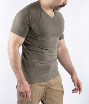 Taktik Outdoor Günlük T-shirt Erkek Kısa Kollu Pamuklu Elastan Esnek Ter Emer TTHIN03 - 11
