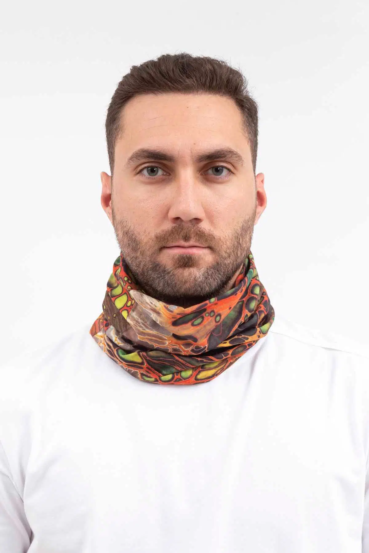 Boyunluk Bileklik Bandana Maske BUFFO01 - TURUNCU-SARI