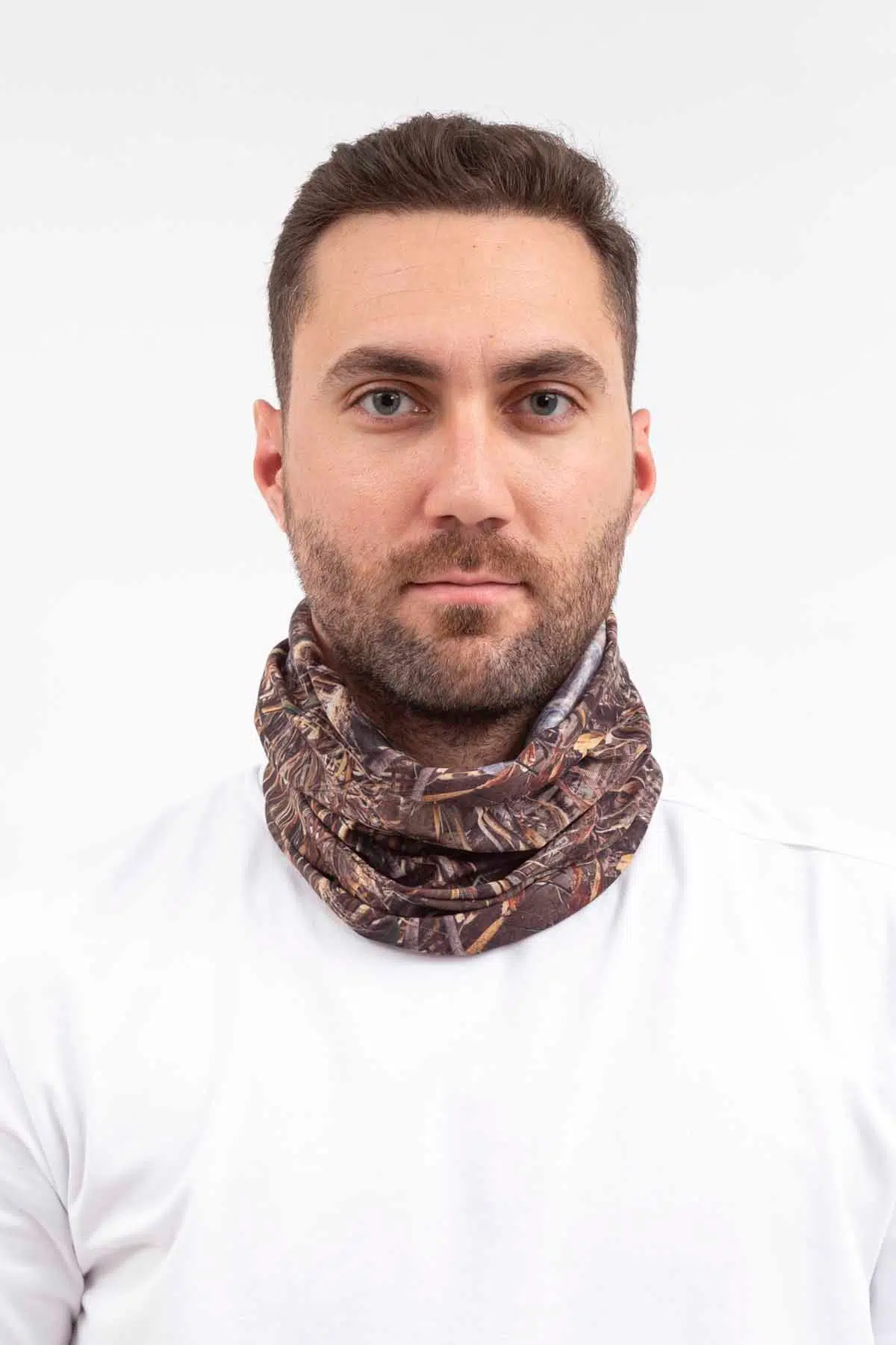 Boyunluk Bileklik Bandana Maske BUFFO01 - KAHVERENGİ-SARI
