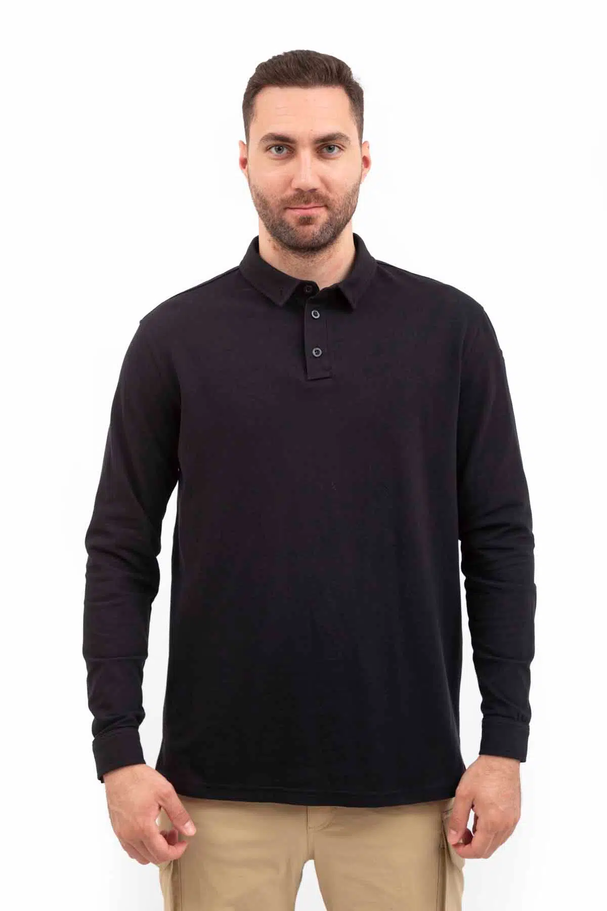 Outdoor Günlük Erkek Uzun Kollu Sweatshirt Pamuklu TLAC04 - SİYAH