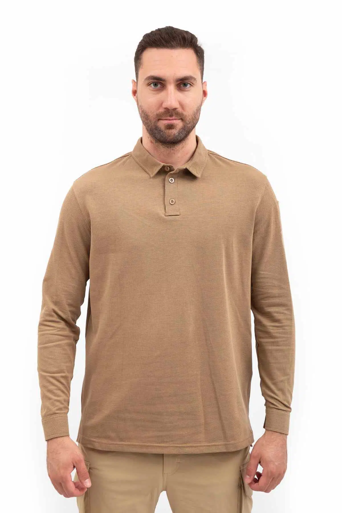Outdoor Günlük Erkek Uzun Kollu Sweatshirt Pamuklu TLAC04 - BEJ