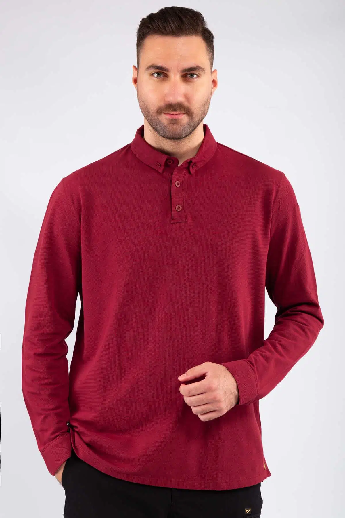 Outdoor Günlük Erkek Uzun Kollu Sweatshirt Pamuklu TLAC04 - BORDO