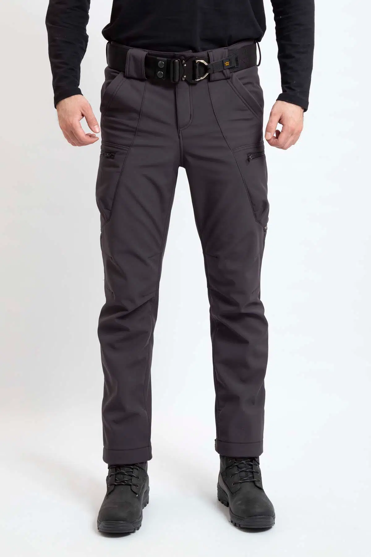 Outdoor Softshell Erkek Pantolon Polarlı Su Geçirmez Kayak SHELLHT12 - GRİ