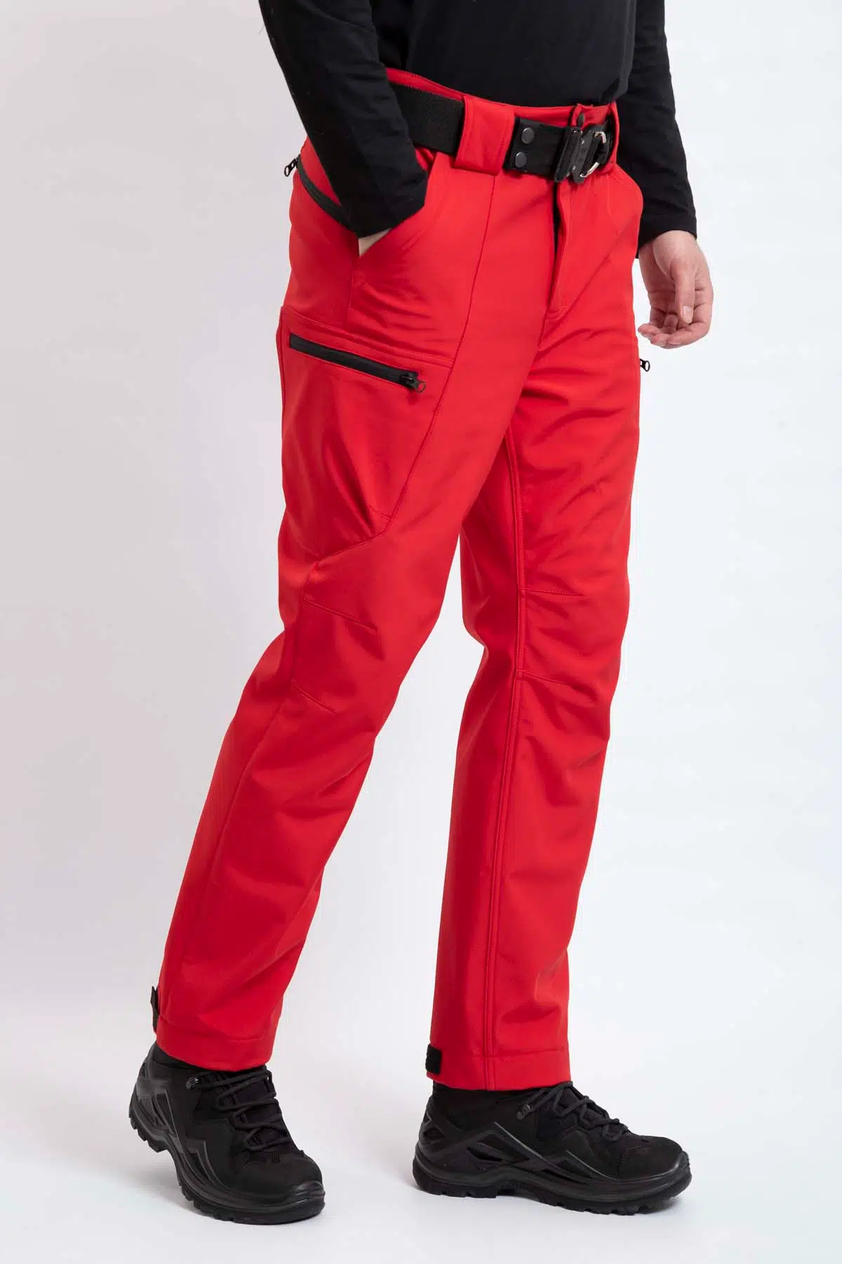 Outdoor Softshell Erkek Pantolon Polarlı Su Geçirmez Kayak SHELLHT12 - KIRMIZI