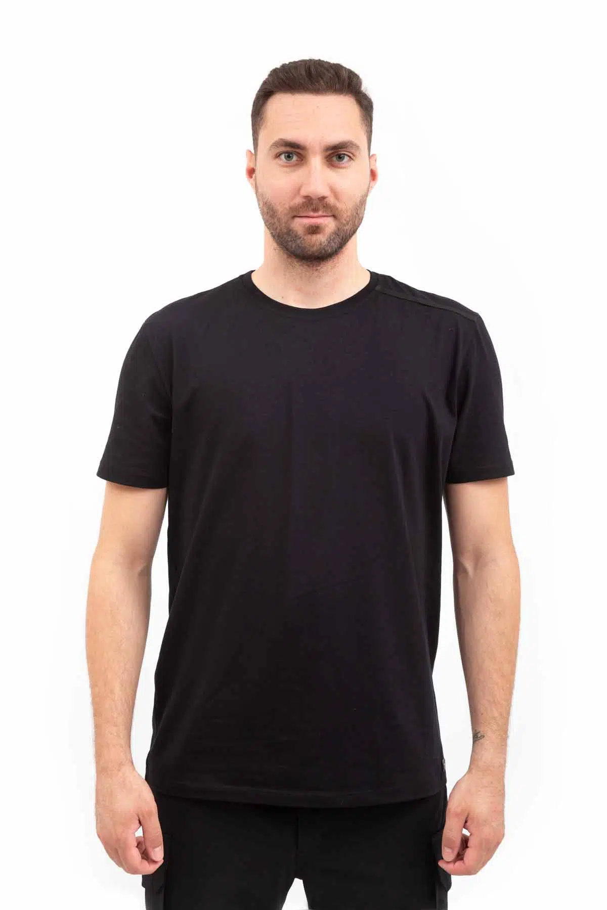 Outdoor T-shirt Günlük Pamuklu Basic Erkek BASETI03 - SİYAH