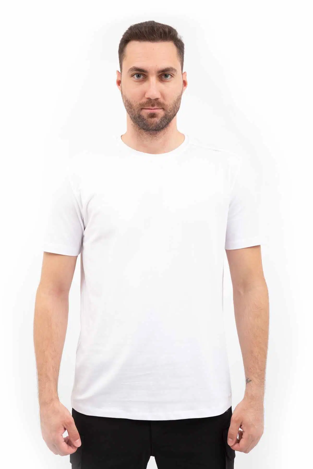 Outdoor T-shirt Günlük Pamuklu Basic Erkek BASETI03 - BEYAZ