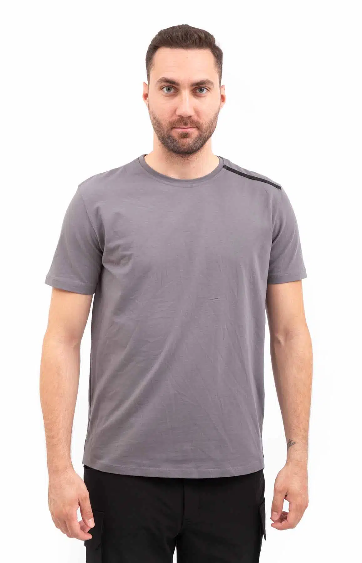 Outdoor T-shirt Günlük Pamuklu Basic Erkek BASETI03 - FÜME