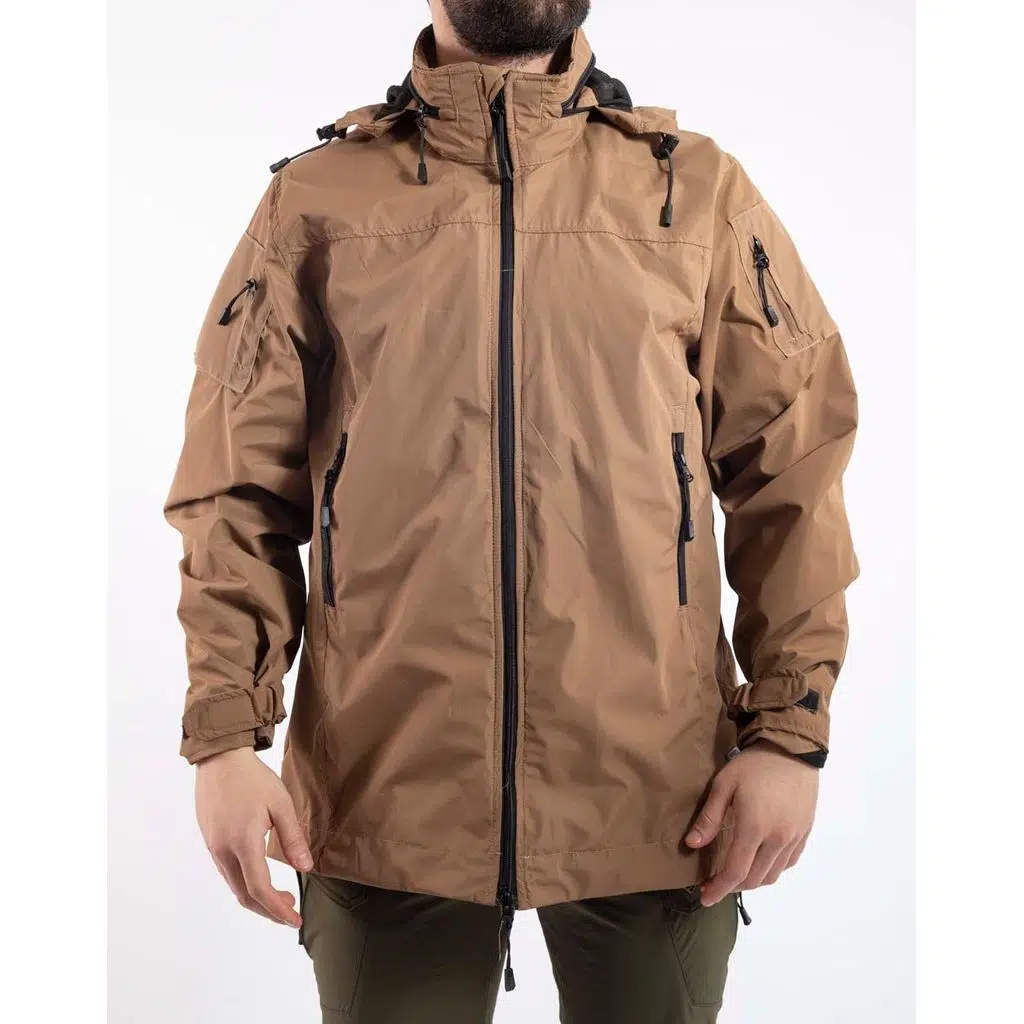 Outdoor Tactical Yağmurluk Su Geçirmez Leke Tutmaz Rüzgar Geçirmez Rüzgarlık Erkek Mont 3TECH01 - BEJ