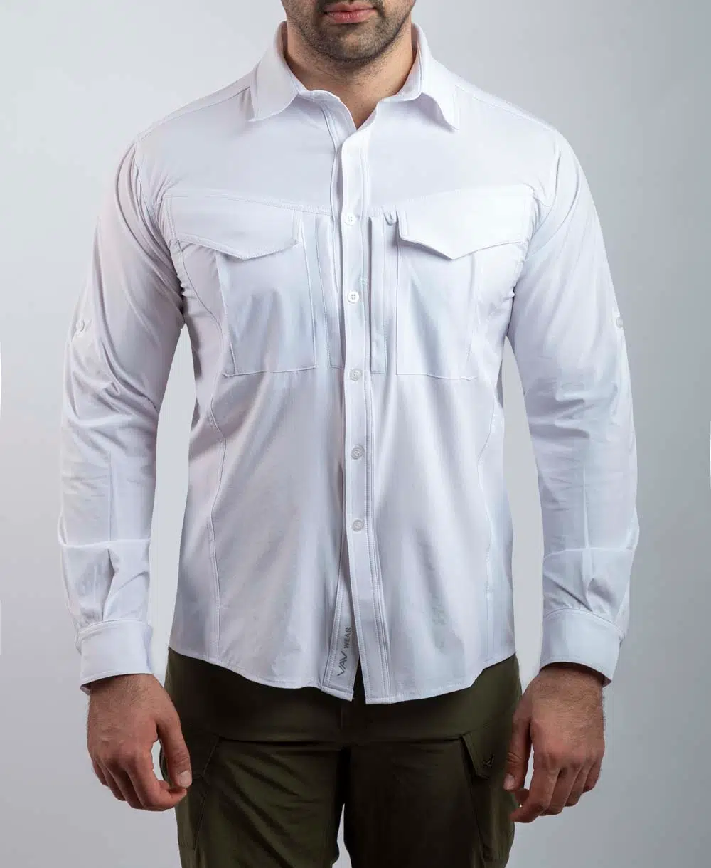 Tactical Outdoor Gömlek Esnek Fit Erkek TACFLEX01 - BEYAZ