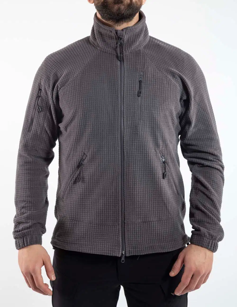 Taktik Outdoor Erkek Petek Polar Sweatshirt Tüylenmez POLTAC04 - FÜME