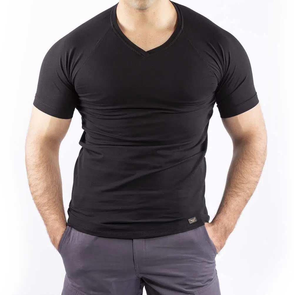 Taktik Outdoor Günlük T-shirt Erkek Kısa Kollu Pamuklu Elastan Esnek Ter Emer TTHIN03 - SİYAH